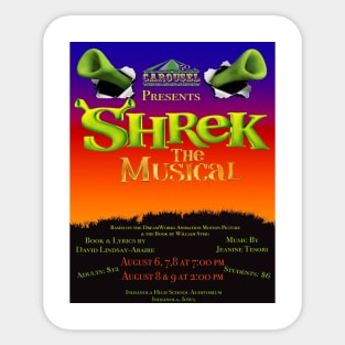 Carousel Theatre Shrek: The Musical Show Poster Sticker